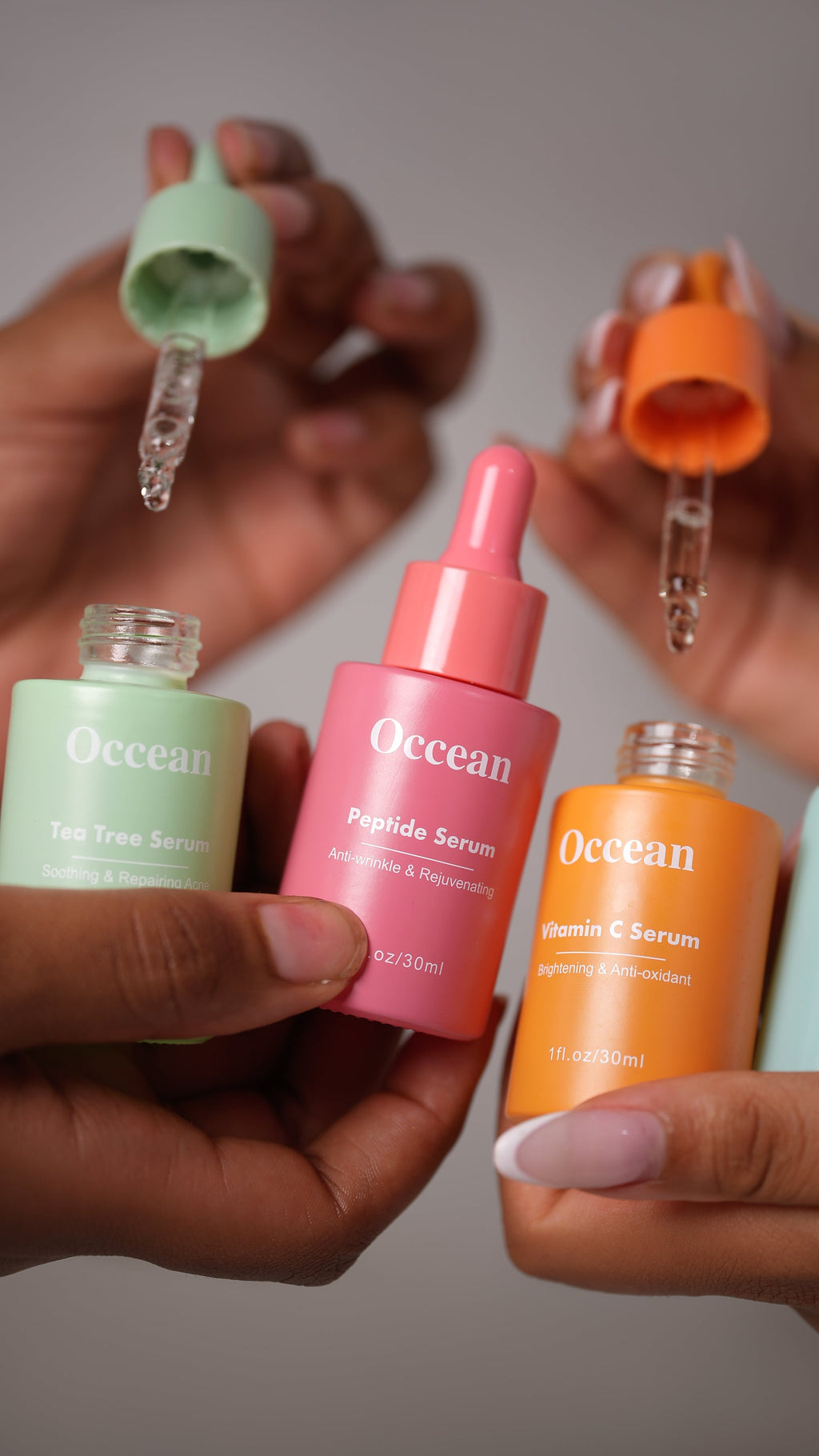 Conjunto de séruns com 4 tipos de séruns