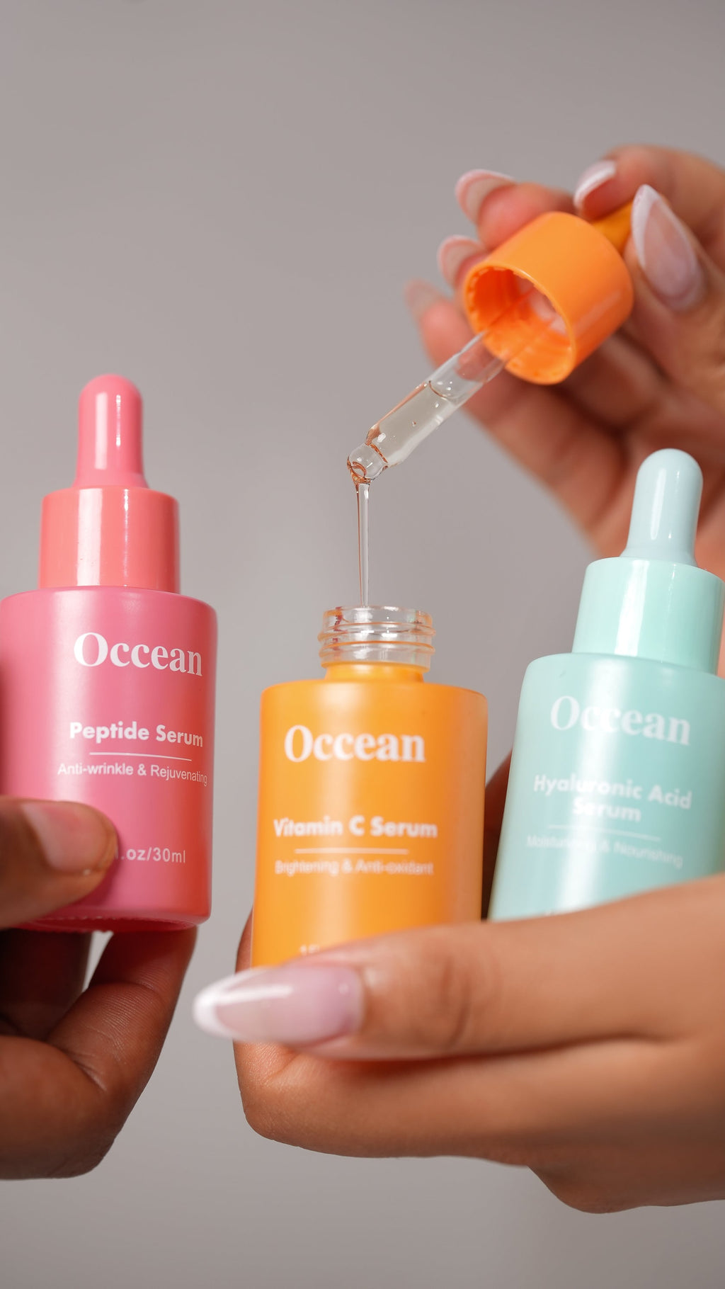 Conjunto de séruns com 4 tipos de séruns