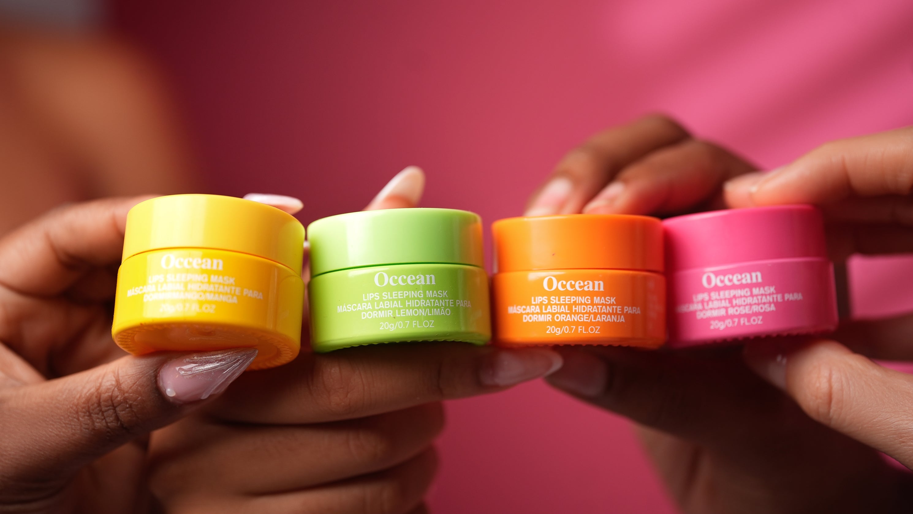 Kit com 4 máscaras noturnas Occean Lips com aplicador